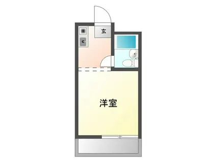 リバティヒルズ(ワンルーム/2階)の間取り写真