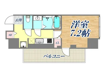 アプリーレ三宮イースト(1K/7階)の間取り写真