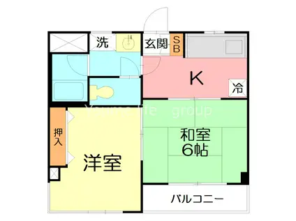 アーレス平塚(2K/3階)の間取り写真
