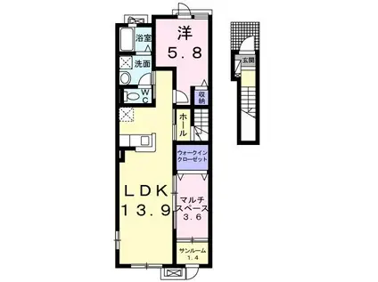 SHANCE (2LDK/2階)の間取り写真