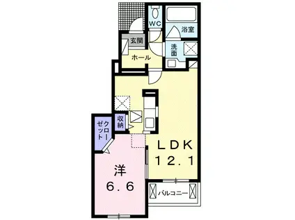ピコラCASAII(1LDK/1階)の間取り写真
