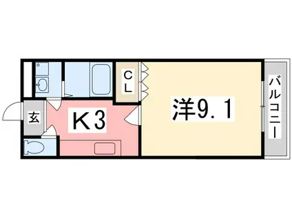 ナチュラリーハイツI(1K/1階)の間取り写真