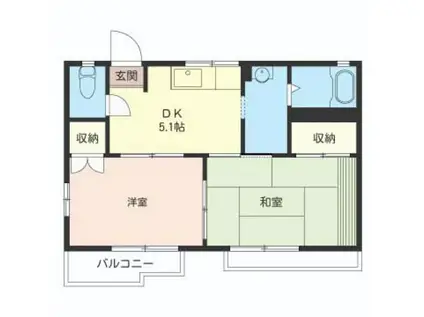 ハイツマ-プル(2K/2階)の間取り写真