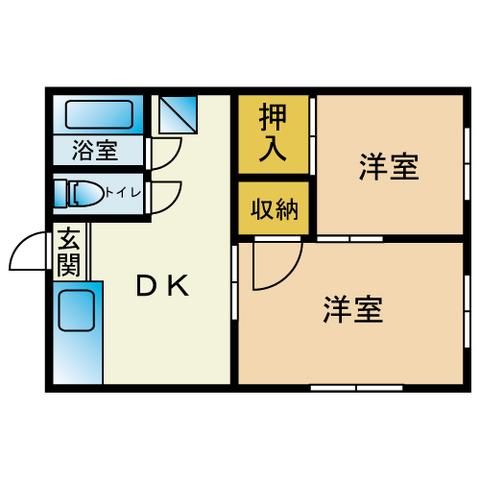 アドバンス(2K/1階)の間取り写真