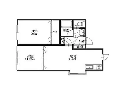 ファミールアプリコット(2LDK/2階)の間取り写真
