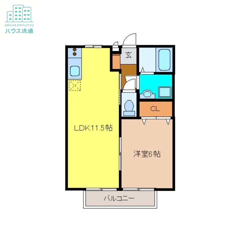 サンライズI番館(1LDK/2階)の間取り写真