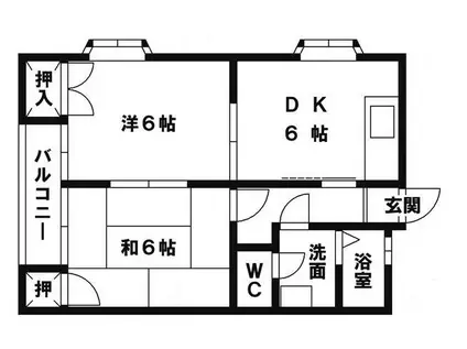 ヌーベル豊(2LDK/2階)の間取り写真