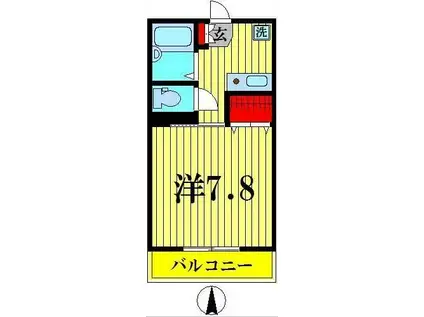 スカイコート(1K/1階)の間取り写真