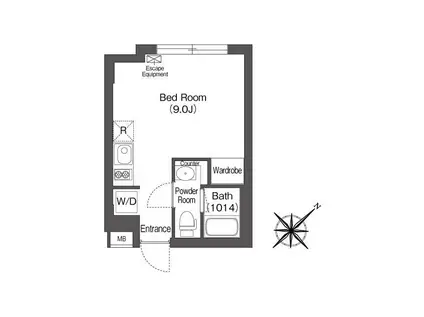 エスタート大井町フォレスト(ワンルーム/1階)の間取り写真
