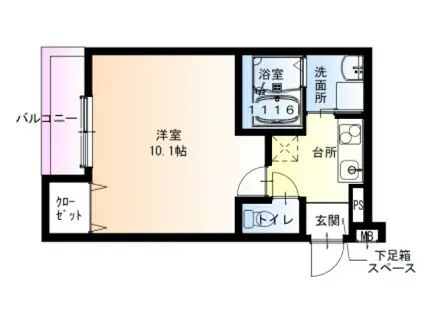 フジパレス向島町II番館(1K/1階)の間取り写真