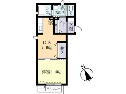 パティオ 雅(1LDK/1階)の間取り写真