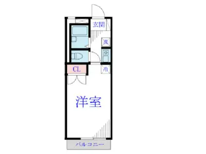 ジェンティーレ一穂(1K/2階)の間取り写真