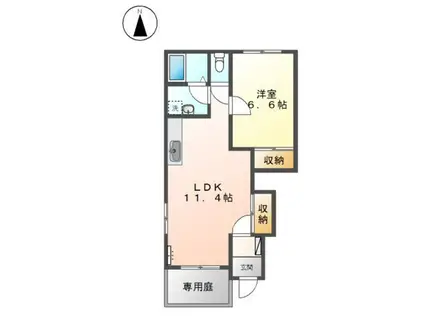 スターテラス 小池原(1LDK/1階)の間取り写真