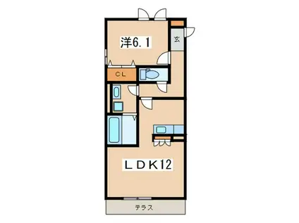 アルカディア湘南(1LDK/1階)の間取り写真