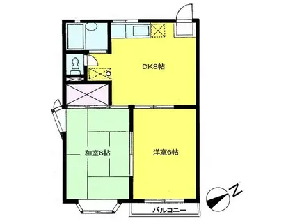 花園グリーンハイツ(2DK/1階)の間取り写真