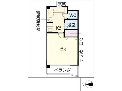 VEGA春里(1K/1階)の間取り写真