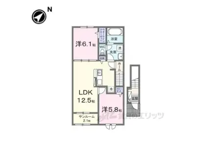 モルゲン・チェ―ロ(2LDK/2階)の間取り写真