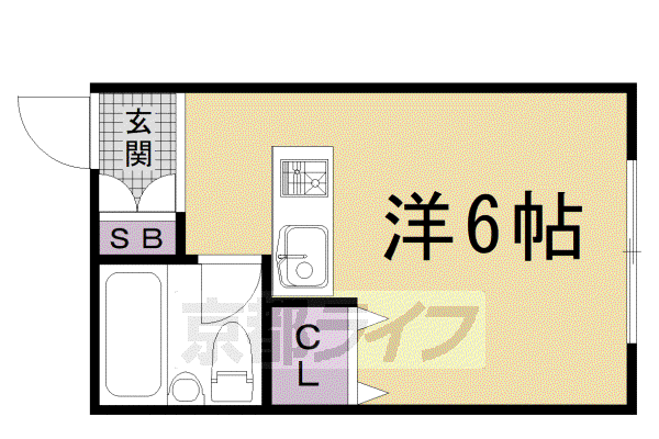 東山女子ハイツ(ワンルーム/1階)の間取り写真