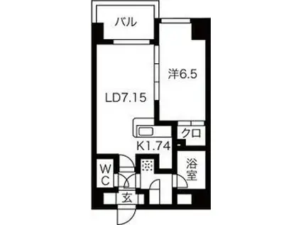 NCウィング菊水(1LDK/2階)の間取り写真