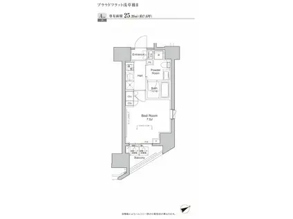 プラウドフラット浅草橋II(1K/11階)の間取り写真