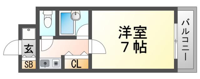 カントリー青葉ハイツ(1K/2階)の間取り写真