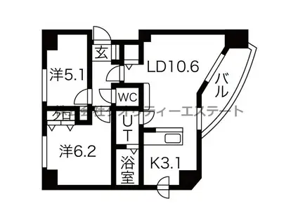 シェーンブルン宮の森(2LDK/8階)の間取り写真