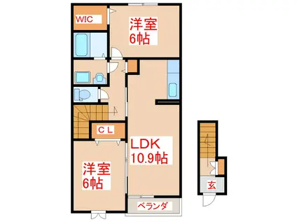 リバーサイド指宿(2LDK/2階)の間取り写真