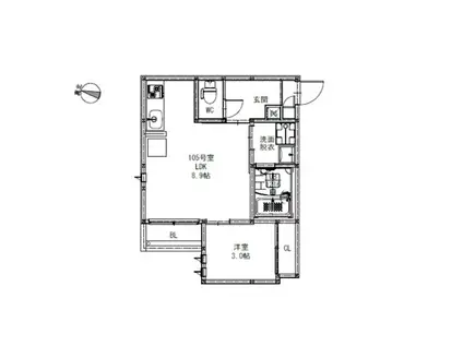GRANDTIC MORALIS N(1LDK/2階)の間取り写真