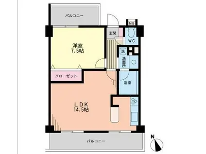 NF・ラ・ヴェーラ(1LDK/4階)の間取り写真