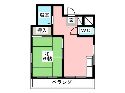 鹿嶋ビル(1DK/3階)の間取り写真