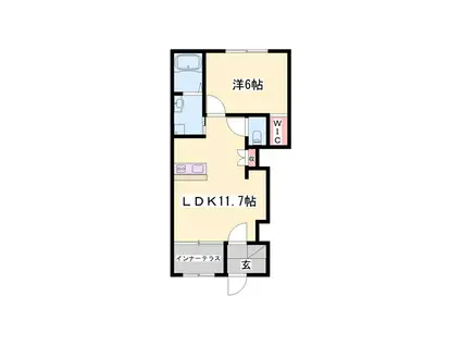 リッツ・グランディールII(1LDK/1階)の間取り写真