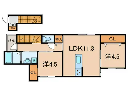ネクサス武蔵小山3番館(2LDK/2階)の間取り写真