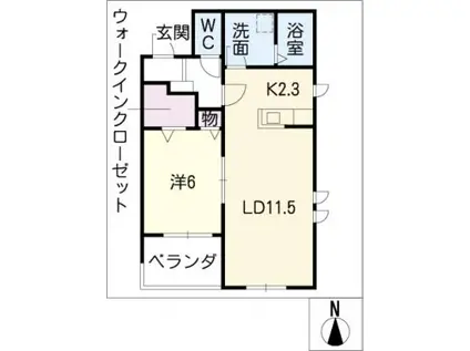 TROIS GLYCINE III(1LDK/2階)の間取り写真