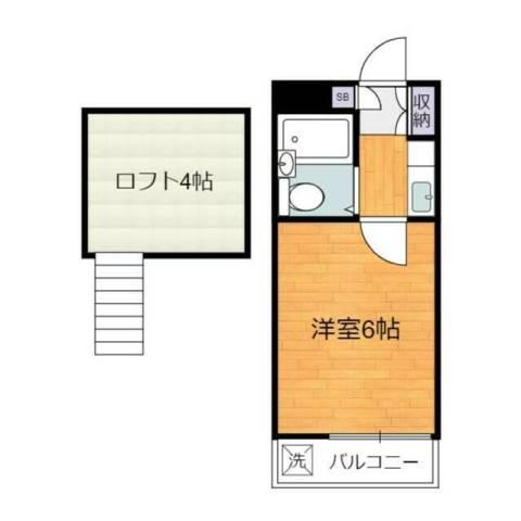 ベルヴィラ狭山(1K/2階)の間取り写真
