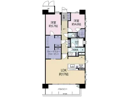 シエリア京都山科(2SLDK/7階)の間取り写真