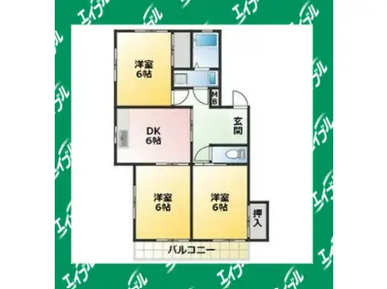 サンライト東刈谷(3DK/3階)の間取り写真