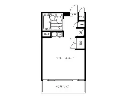 ラ・パイクス6112(ワンルーム/2階)の間取り写真