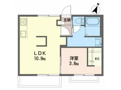 スプランドゥール清水町(1LDK/2階)の間取り写真