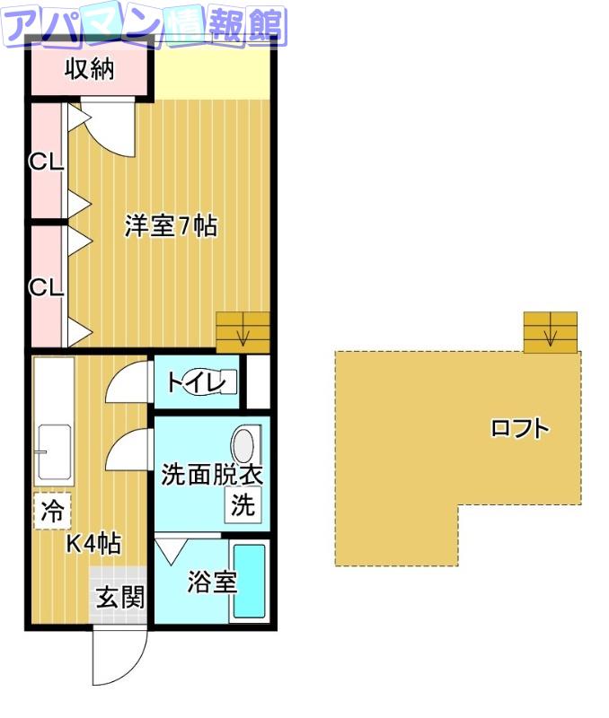 スモールランド21(1K/1階)の間取り写真