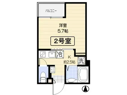 ATEASE東日暮里(1K/2階)の間取り写真