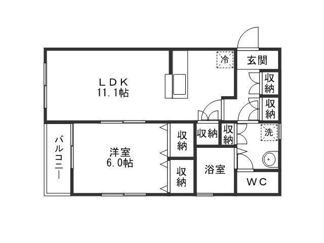 オリゾンG弐番館(1LDK/2階)の間取り写真