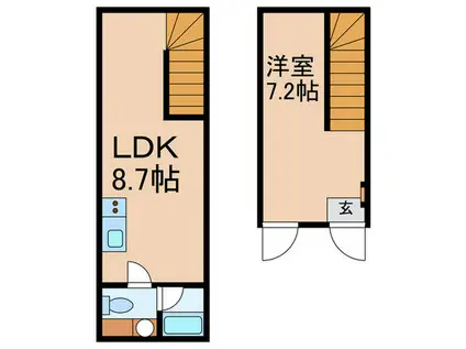 HERME YOYOGI EST(1LDK/1階)の間取り写真