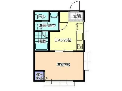 フレッシュメゾンマエタ(1DK/1階)の間取り写真