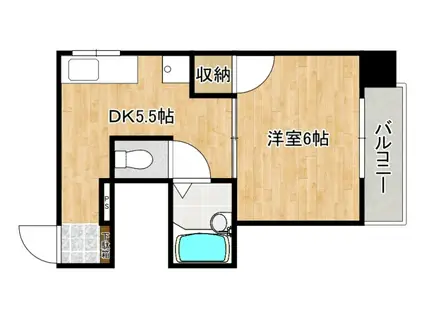 山田ビル(1DK/4階)の間取り写真