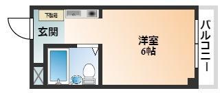ハイツ八戸ノ里(ワンルーム/1階)の間取り写真
