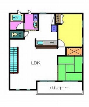 アンシャンテシェソワ(2LDK/2階)の間取り写真