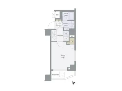 REALIZE代々木上原(1K/3階)の間取り写真