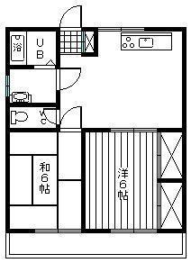ゆとり90(2DK/3階)の間取り写真