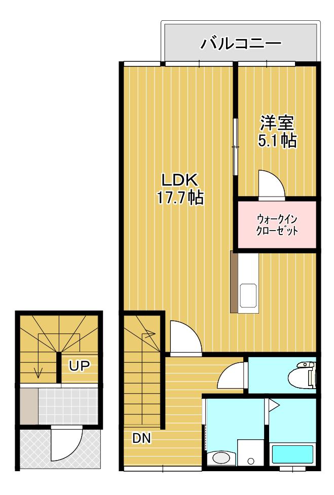 LA CASA FELICE(1LDK/2階)の間取り写真
