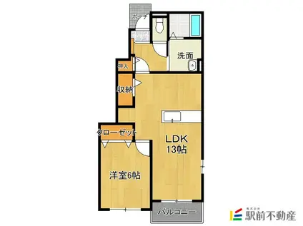 メゾン ド ソレイユ II(1LDK/1階)の間取り写真